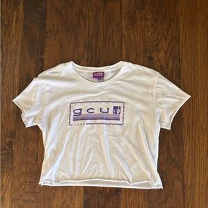 White and Purple GCU Crop Top